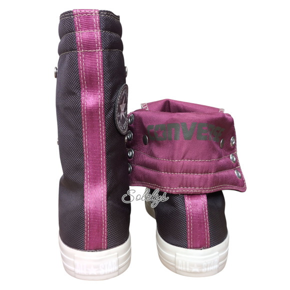 Converse CTAS 2012 RARE XHI 13 Eyelet Calf High Purple Foldover Sneaker Womens 7 - Picture 3 of 13